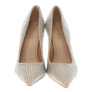 SCHUTZ  Lou Crystal-Studded Pointed-Toe Stiletto Pumps - Size 7